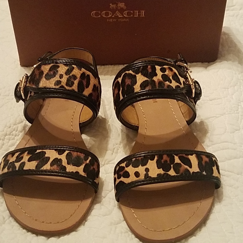 Coach leopard print sandles